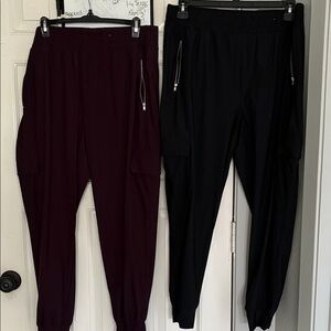 Old Navy Women's Track Pants - Black and Burgundy